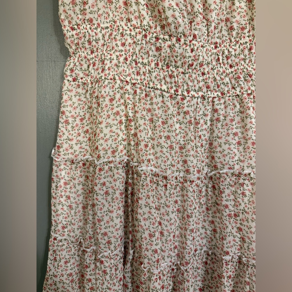 Trixxi Floral Kids Dress in Cream and Pink - Picture 2 of 8